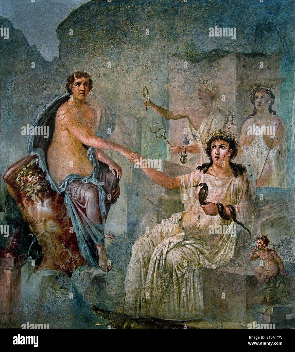 Jupiter e io. La città romana di fresco Pompei si trova vicino a Napoli, nella regione Campania. Pompei fu sepolta sotto 4-6 m di cenere vulcanica e pomice nell'eruzione del Vesuvio nel 79 d.C. Italia Foto Stock