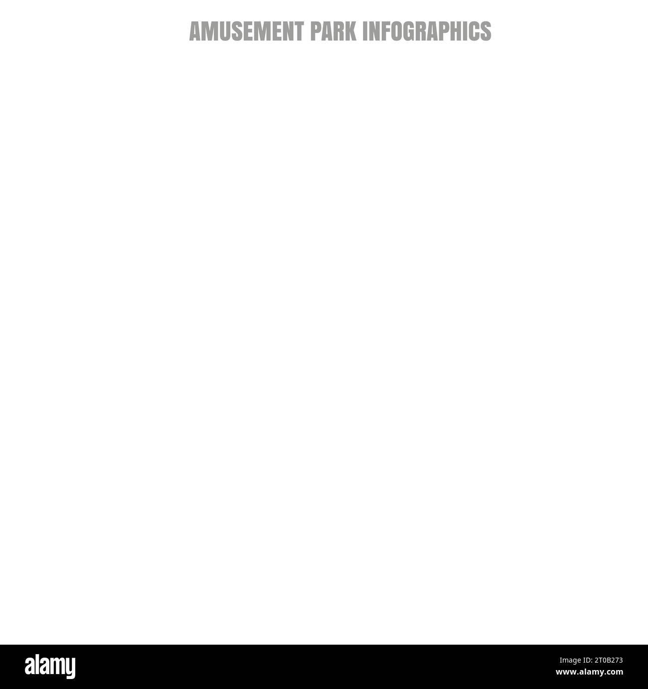 Le attrazioni del parco divertimenti sono infografiche piatte Illustrazione Vettoriale