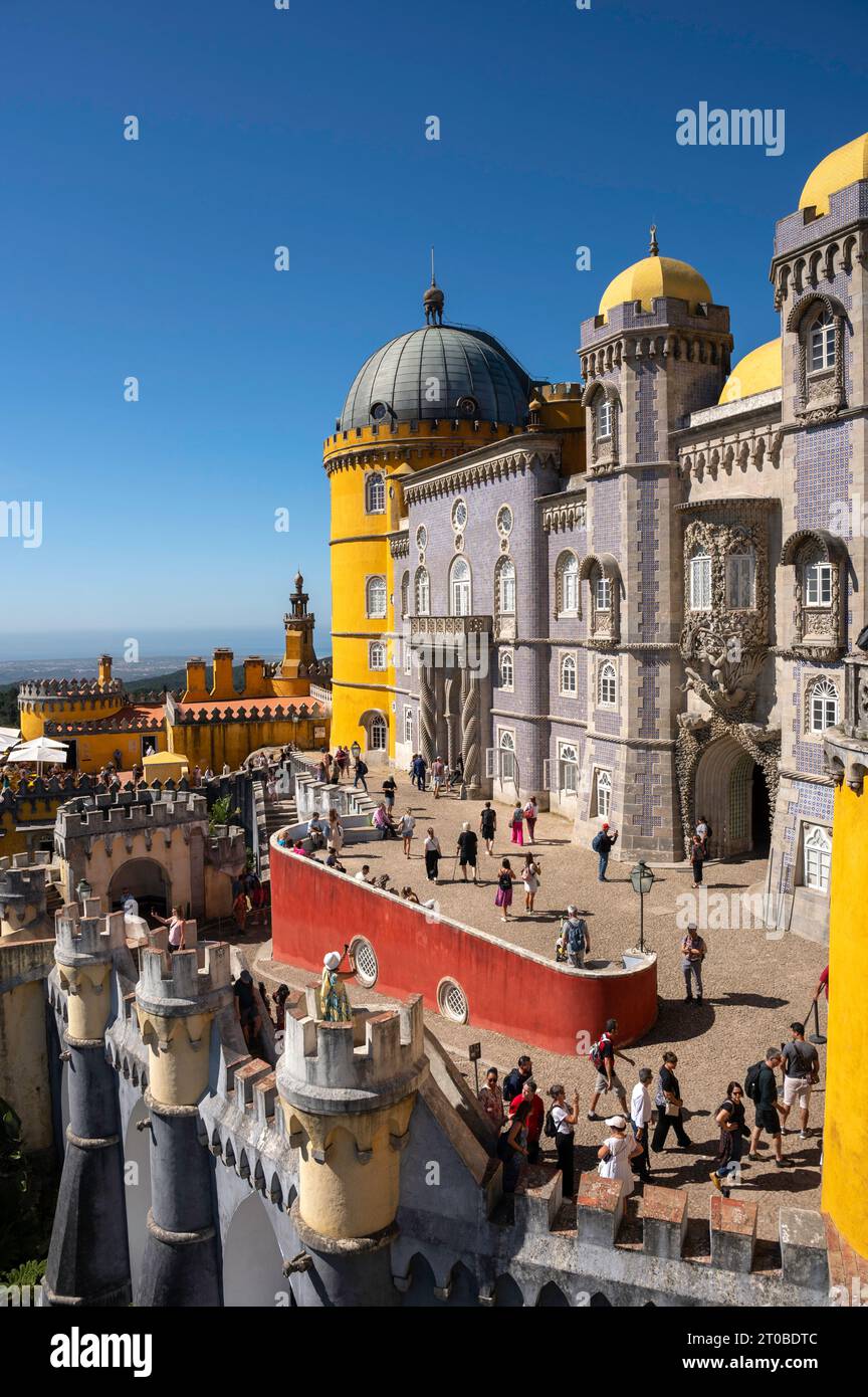 Il Palácio da pena a Sintra, Portogallo, patrimonio dell'umanità dell'UNESCO Foto Stock