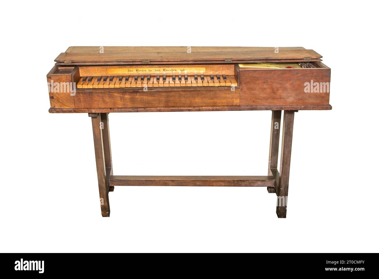 Un Clavichord realizzato da Alec Hodsdon di Lavenham, Suffolk nel 1936 Foto Stock