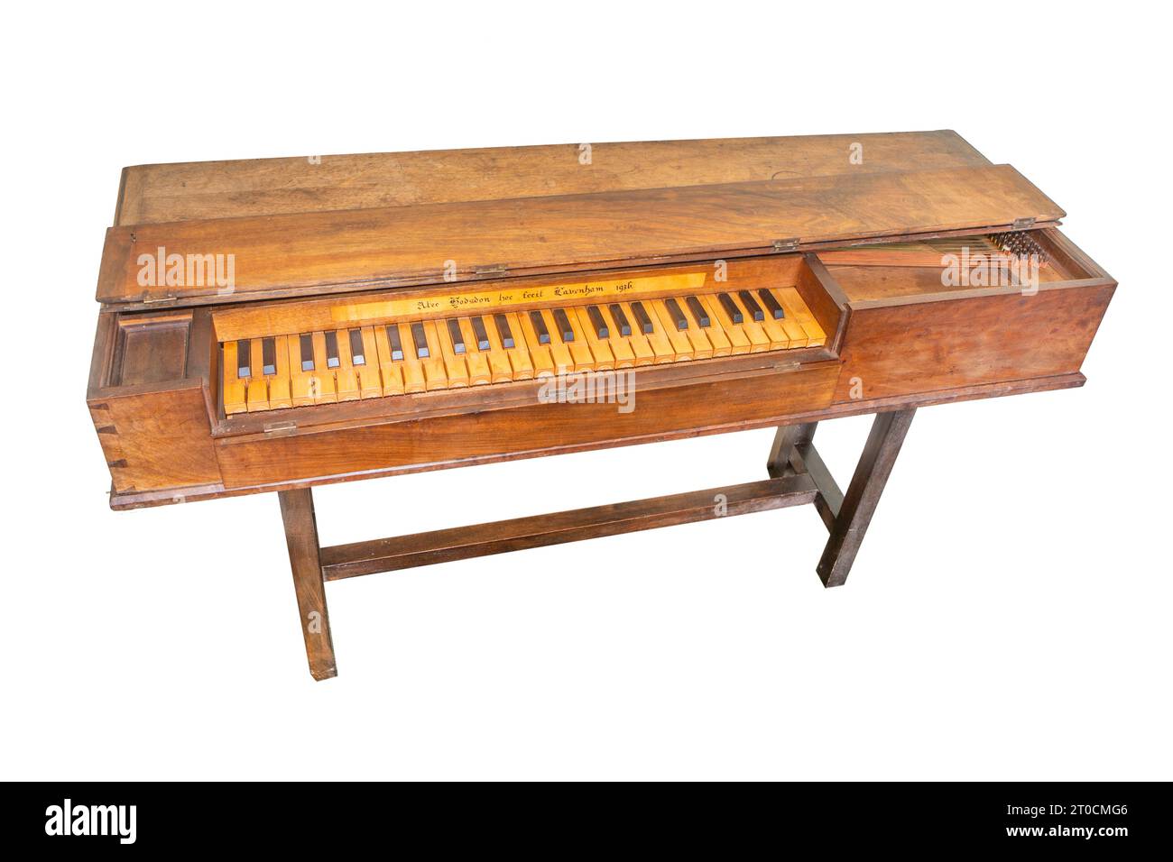 Un Clavichord realizzato da Alec Hodsdon di Lavenham, Suffolk nel 1936 Foto Stock