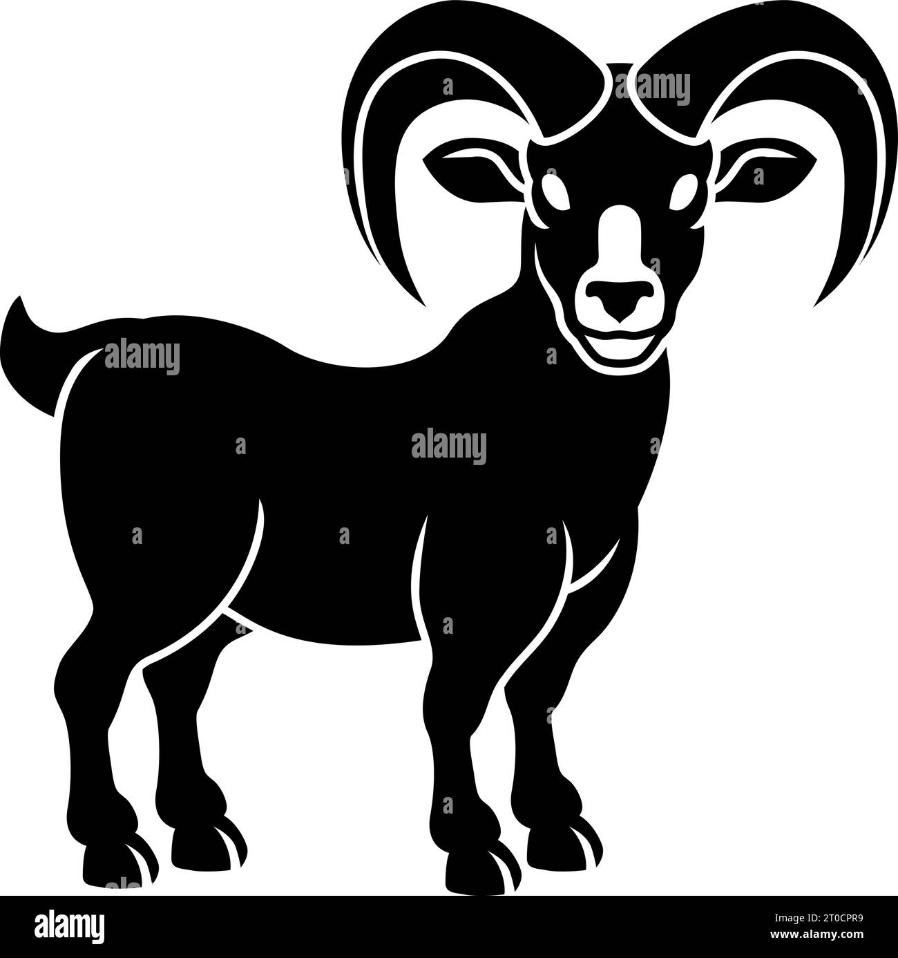 RAM Goat Chinese Zodiac Horoscope Animal Year Sign Illustrazione Vettoriale