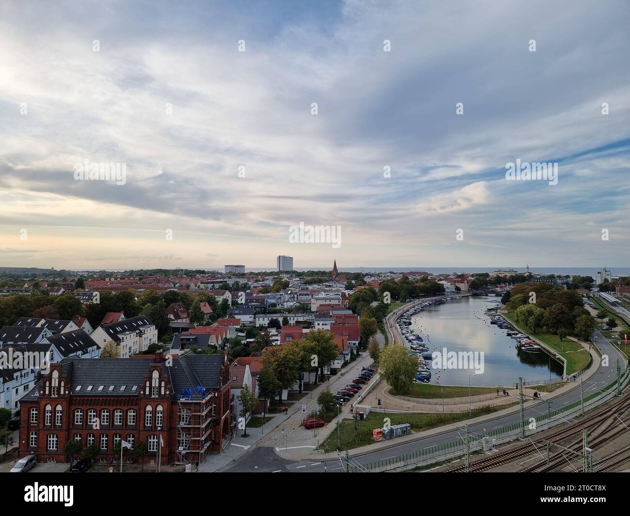 Kiel City sul mare Foto Stock