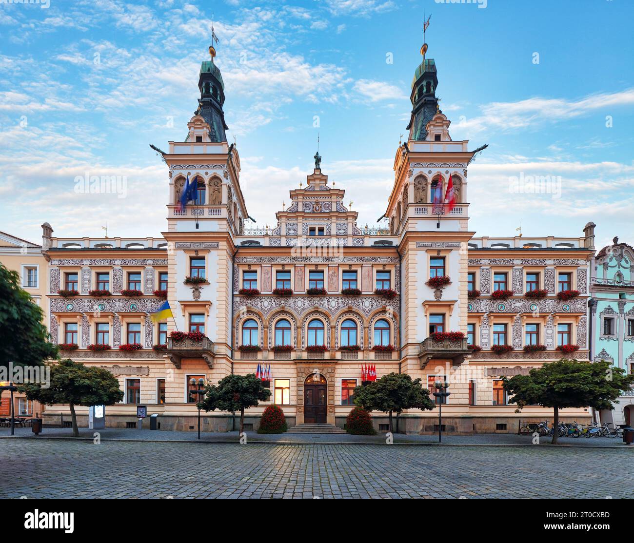 Municipio della Repubblica Ceca in Piazza Pernstejn a Pardubice Foto Stock