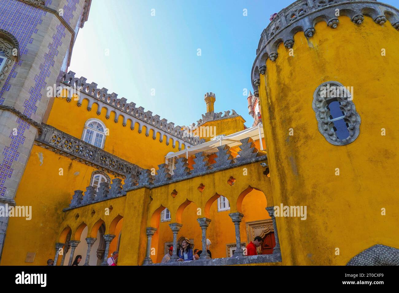 Portogallo, Lisbona, Palacio da pena, è un castello a Sao Pedro de Penaferrim, nel comune di Sintra, sulla Riviera portoghese. Foto Stock