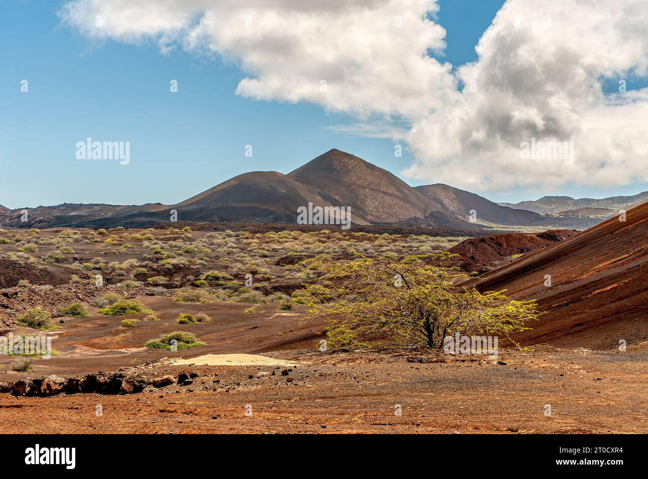 Paesaggio vulcanico sull'isola di Ascension, territorio britannico d'oltremare Foto Stock
