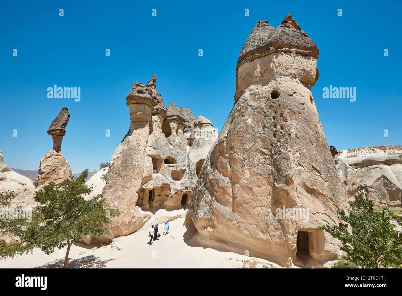 Pittoresche formazioni rocciose nella valle di Pasabag. Punto di riferimento geologico in Turchia Foto Stock