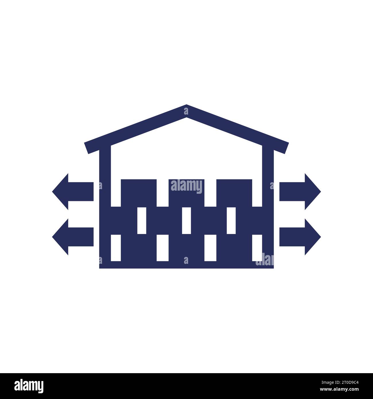 icona di stoccaggio e distribuzione in bianco Illustrazione Vettoriale
