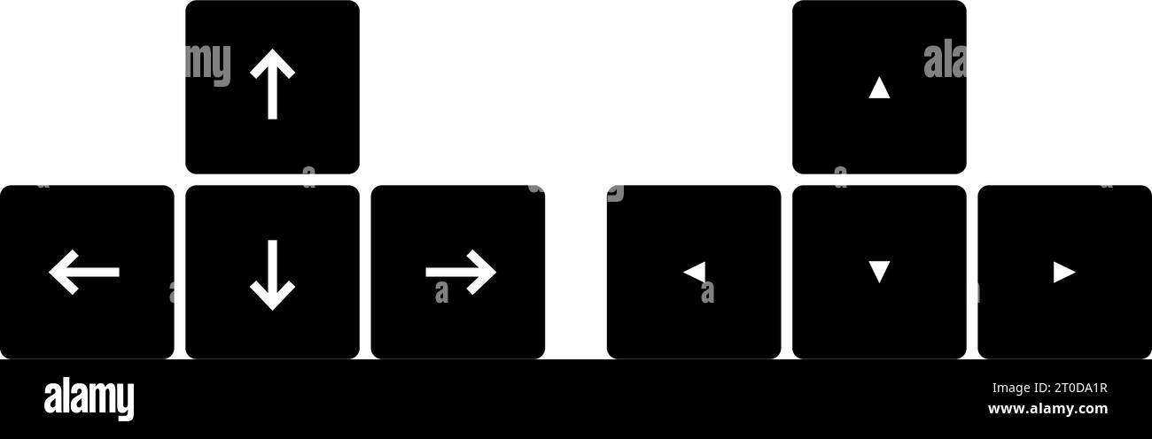 Set di icone dei pulsanti freccia della tastiera Illustrazione Vettoriale