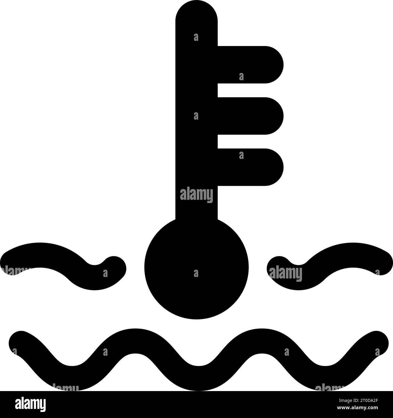 Simbolo dell'icona dell'indicatore della temperatura dell'auto Illustrazione Vettoriale