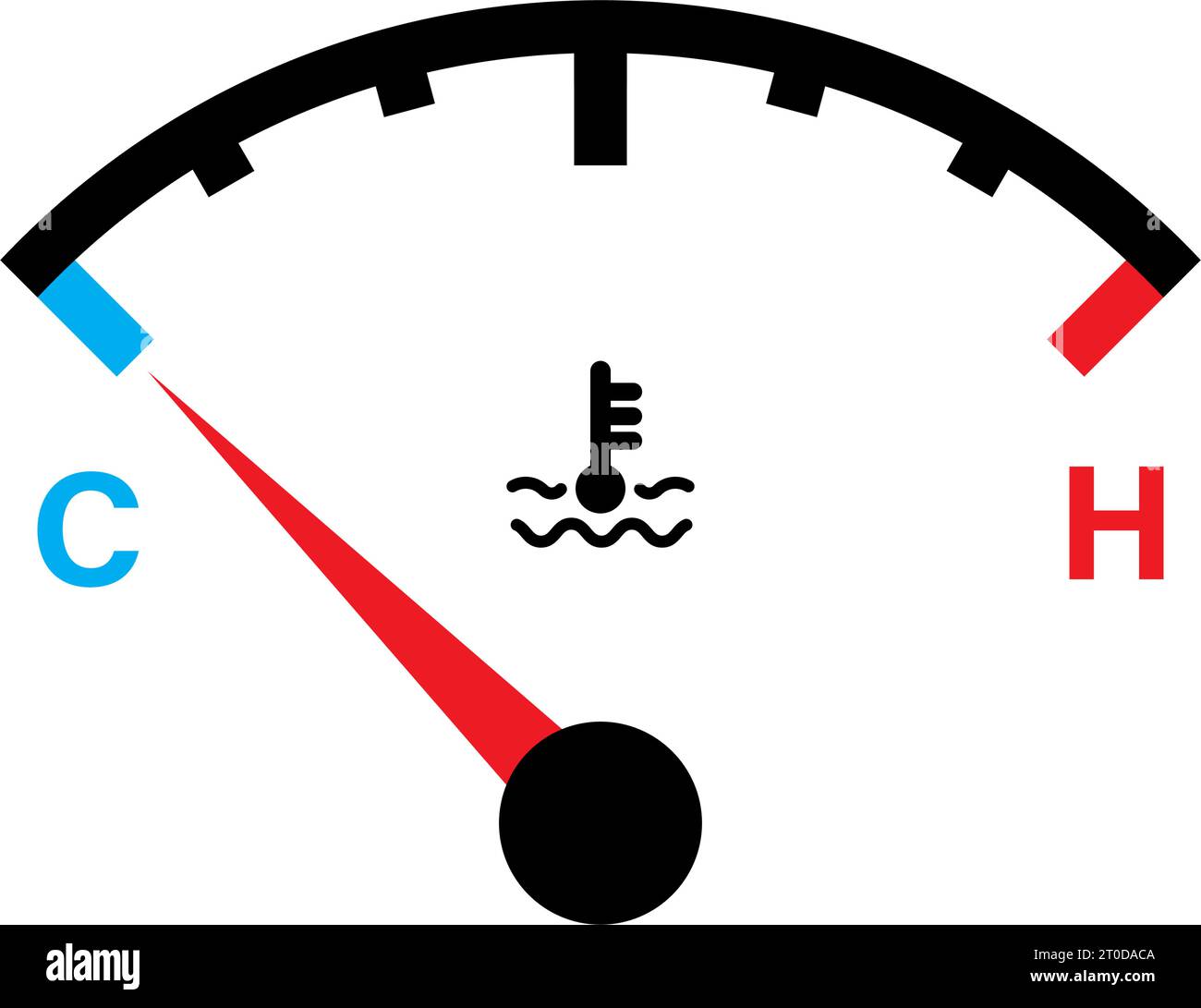 Indicatore di temperatura auto con icone Illustrazione Vettoriale