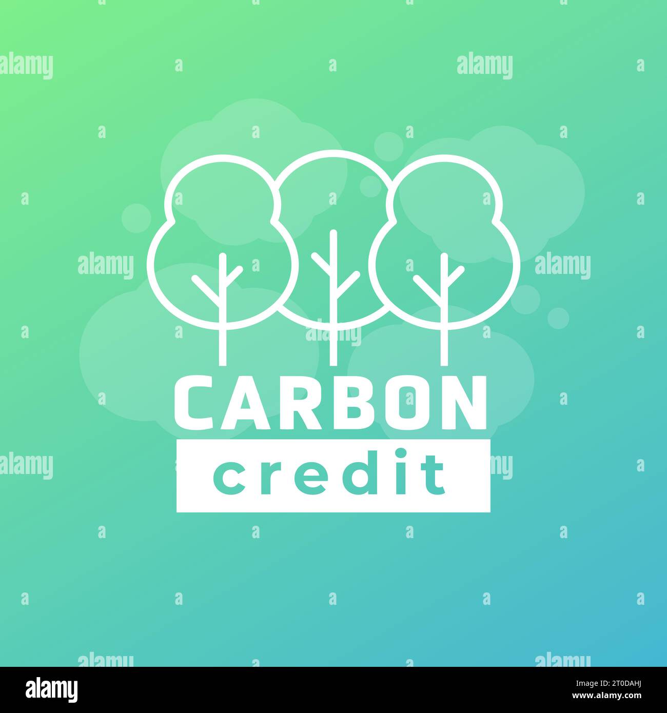 progettazione del credito di carbonio, co2 gas vettore di compensazione del carbonio Illustrazione Vettoriale