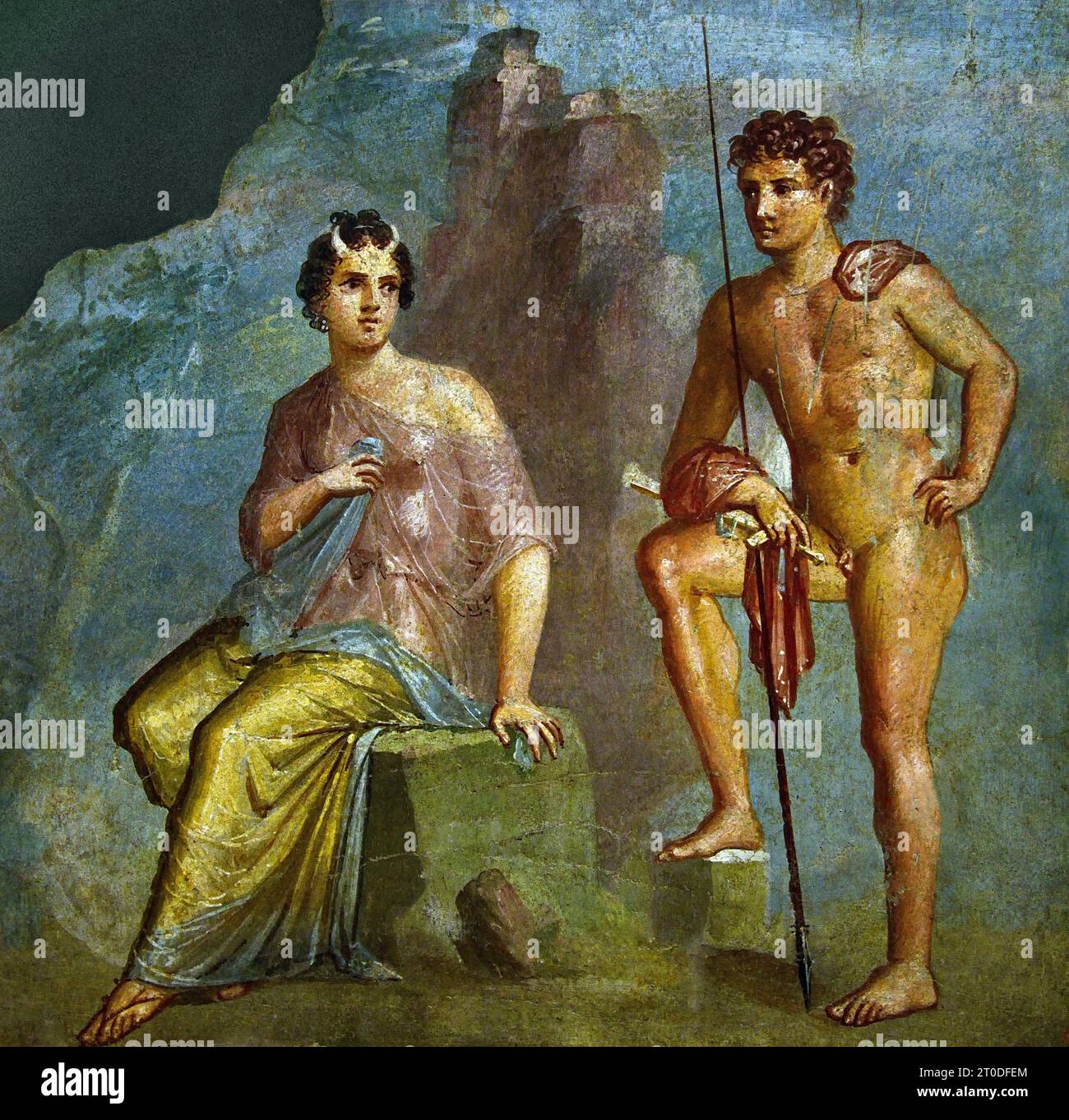 Argos, osservando la Ninfa io, la città romana di fresco Pompei si trova vicino a Napoli, nella regione Campania. Pompei fu sepolta sotto 4-6 m di cenere vulcanica e pomice nell'eruzione del Vesuvio nel 79 d.C. Italia Foto Stock