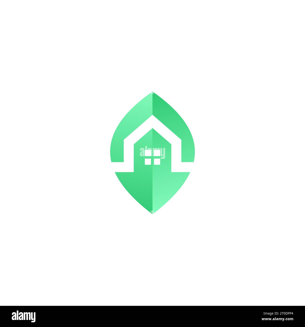 Design del logo Leaf Home. Eco House Vector Illustrazione Vettoriale