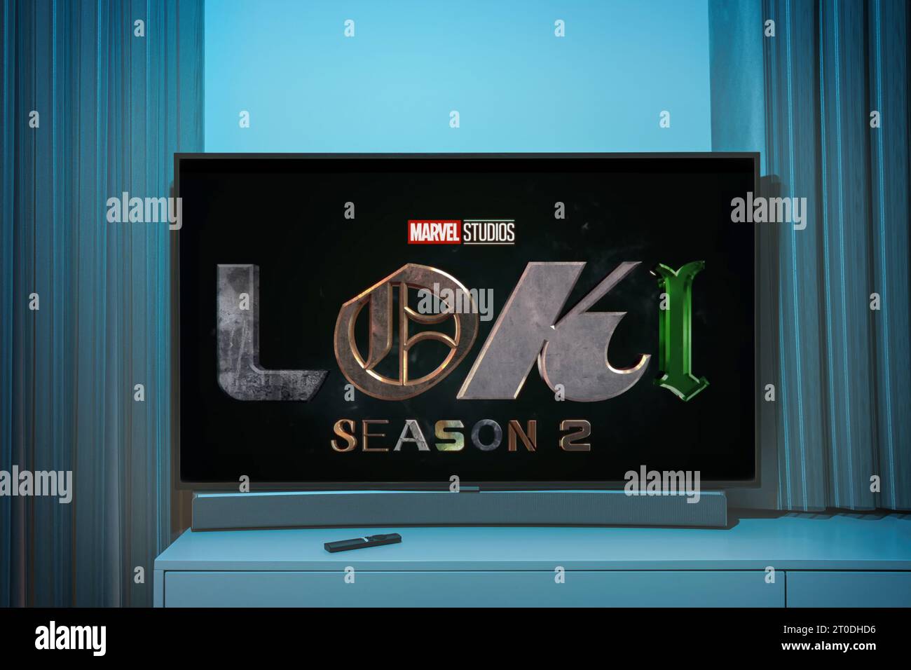 Marvel TV serie Loki sullo schermo televisivo. Programma televisivo Foto Stock