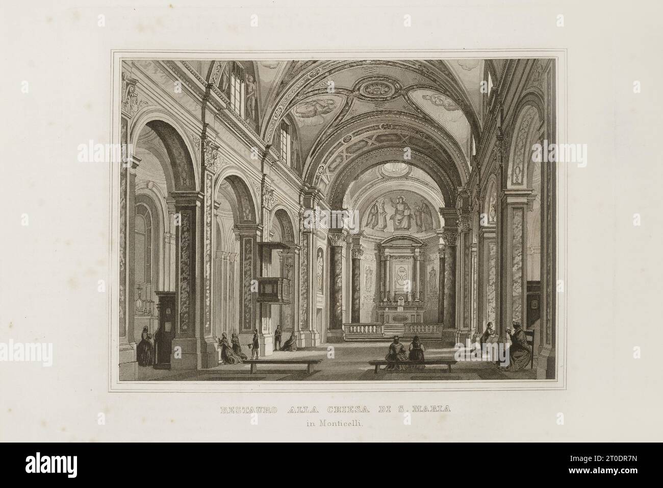 P. Cacchiatelli - G. Gleter, la Scienza e le Arti sotto il pontificato di Pio IX, pubblicato a Roma nel 1860 dalla Tipografia delle Belle Arti, via poli, 91. All'interno sono presenti incisioni raffiguranti le opere pubbliche realizzate durante il Pontificato di Pio IX Foto Stock