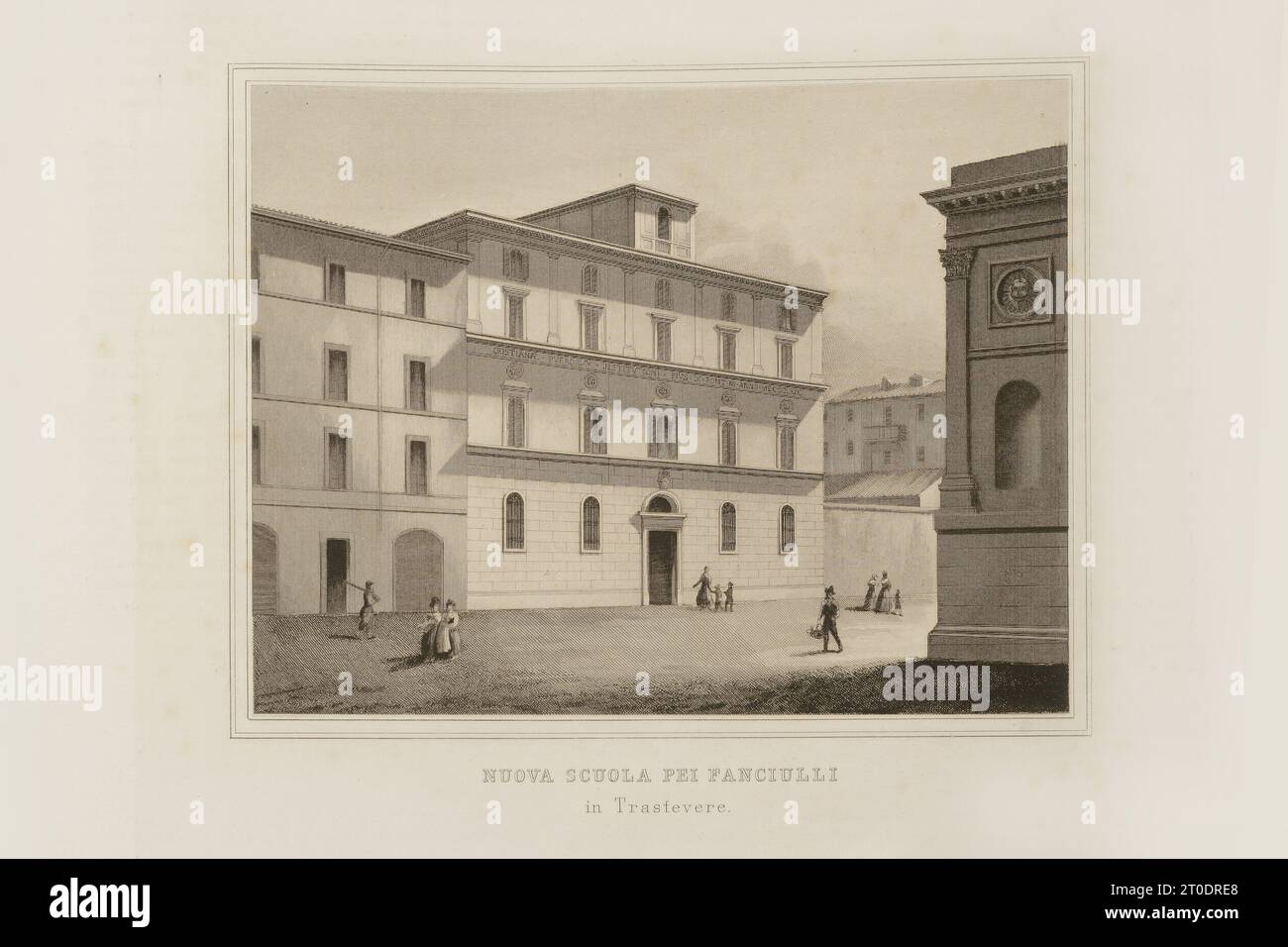 P. Cacchiatelli - G. Gleter, la Scienza e le Arti sotto il pontificato di Pio IX, pubblicato a Roma nel 1860 dalla Tipografia delle Belle Arti, via poli, 91. All'interno sono presenti incisioni raffiguranti le opere pubbliche realizzate durante il Pontificato di Pio IX Foto Stock