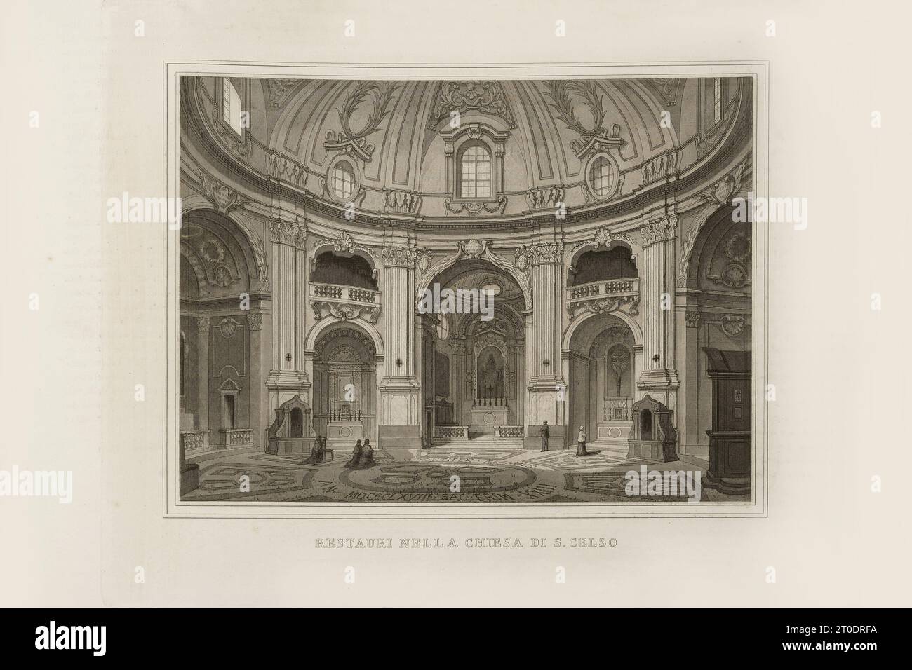 P. Cacchiatelli - G. Gleter, la Scienza e le Arti sotto il pontificato di Pio IX, pubblicato a Roma nel 1860 dalla Tipografia delle Belle Arti, via poli, 91. All'interno sono presenti incisioni raffiguranti le opere pubbliche realizzate durante il Pontificato di Pio IX Foto Stock