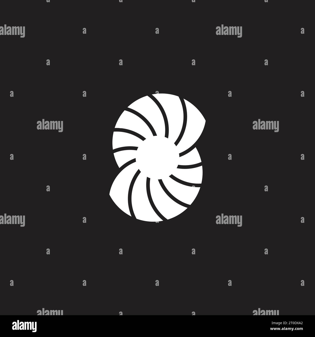 s swirl simple geometric fan propeller logo vector Illustrazione Vettoriale