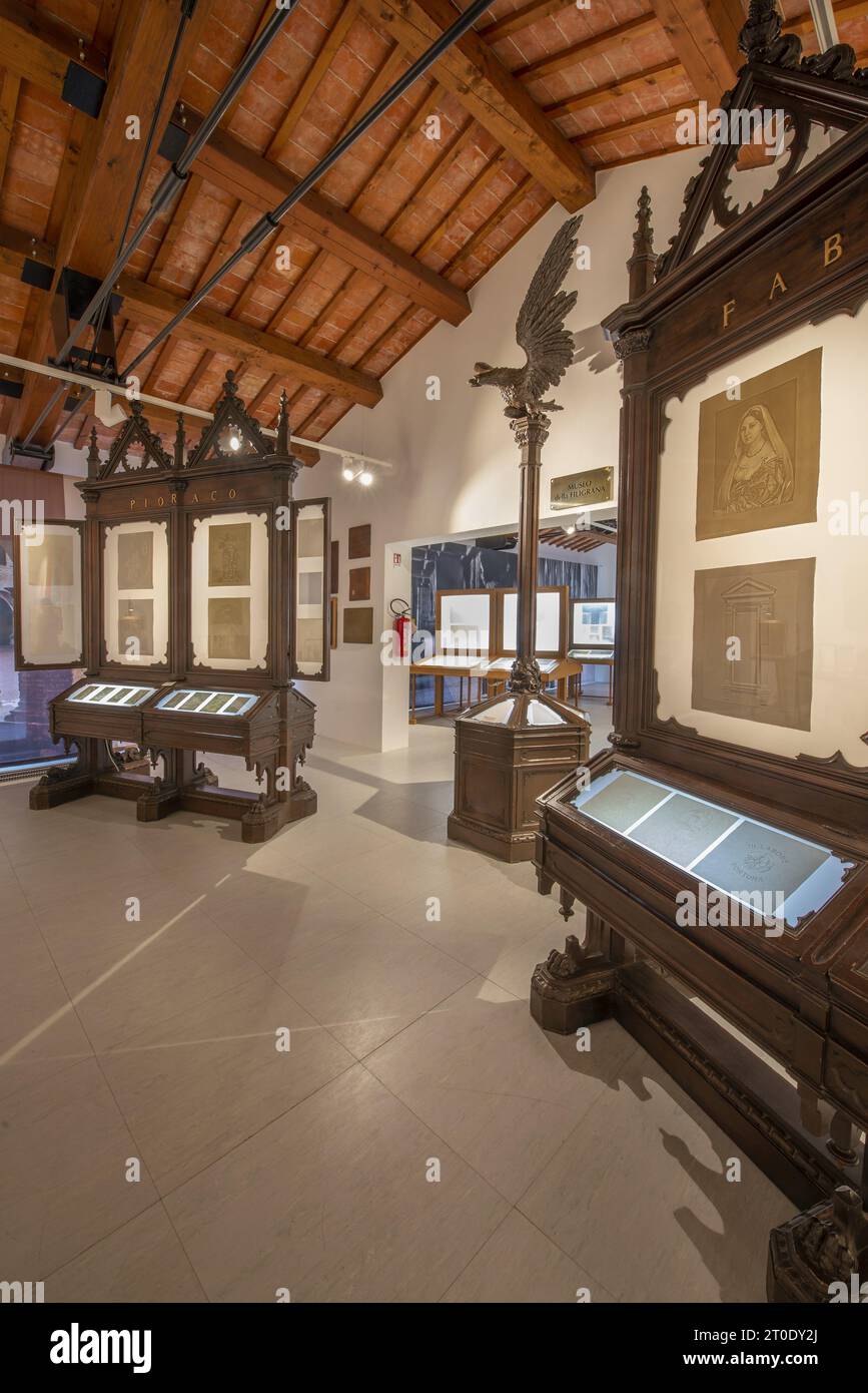 Pioraco (Italia, Marche - provincia di Macerata), Museo della carta e della filigrana Foto Stock