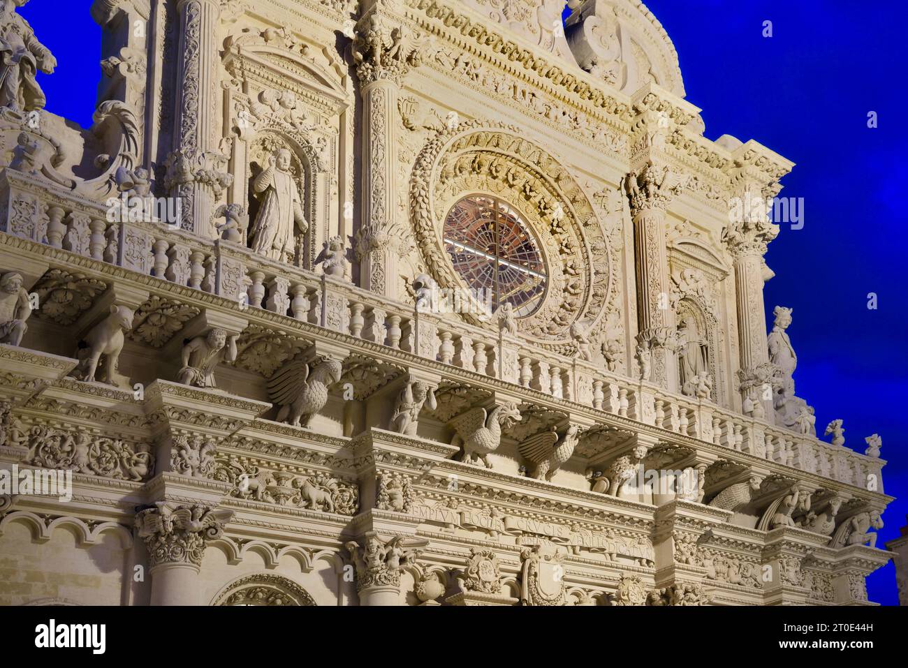 Lecce (Italia, Puglia, provincia di Lecce) Chiesa di Santa Croce, facciata Foto Stock