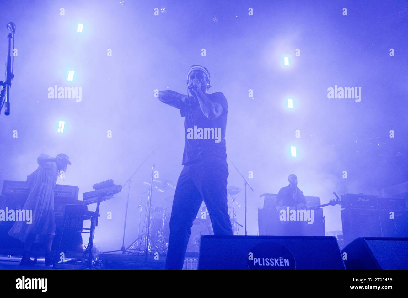 Joe Talbot degli Idles si esibisce al Plisskën Festival di Atene (Vraxon Theatre) / Grecia, settembre 2023 Foto Stock