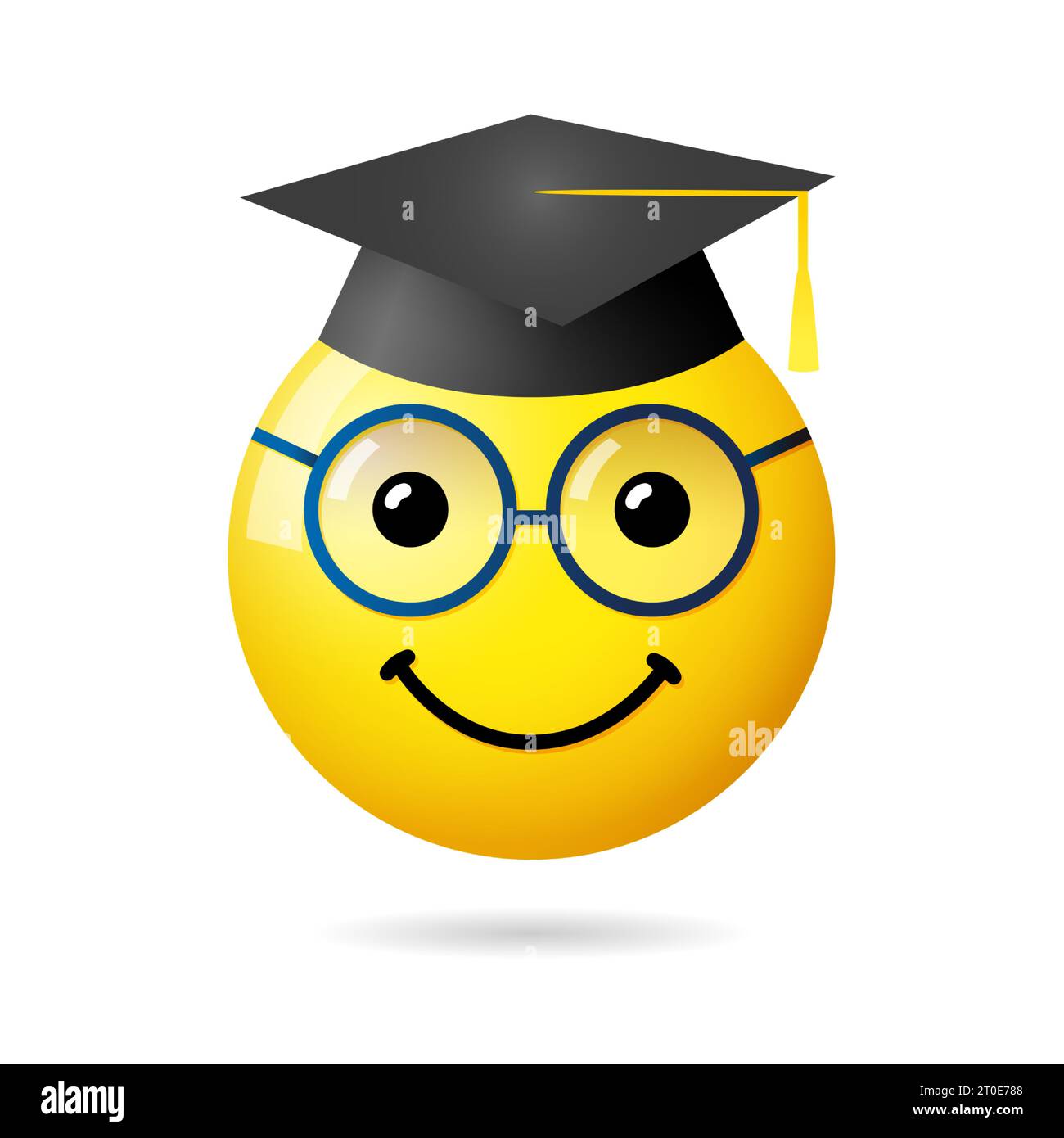 Icona della laurea creativa. Logotipo classe fuori. Simbolo educativo. Emblema di Internet Messenger con cappello accademico. Illustrazione Vettoriale