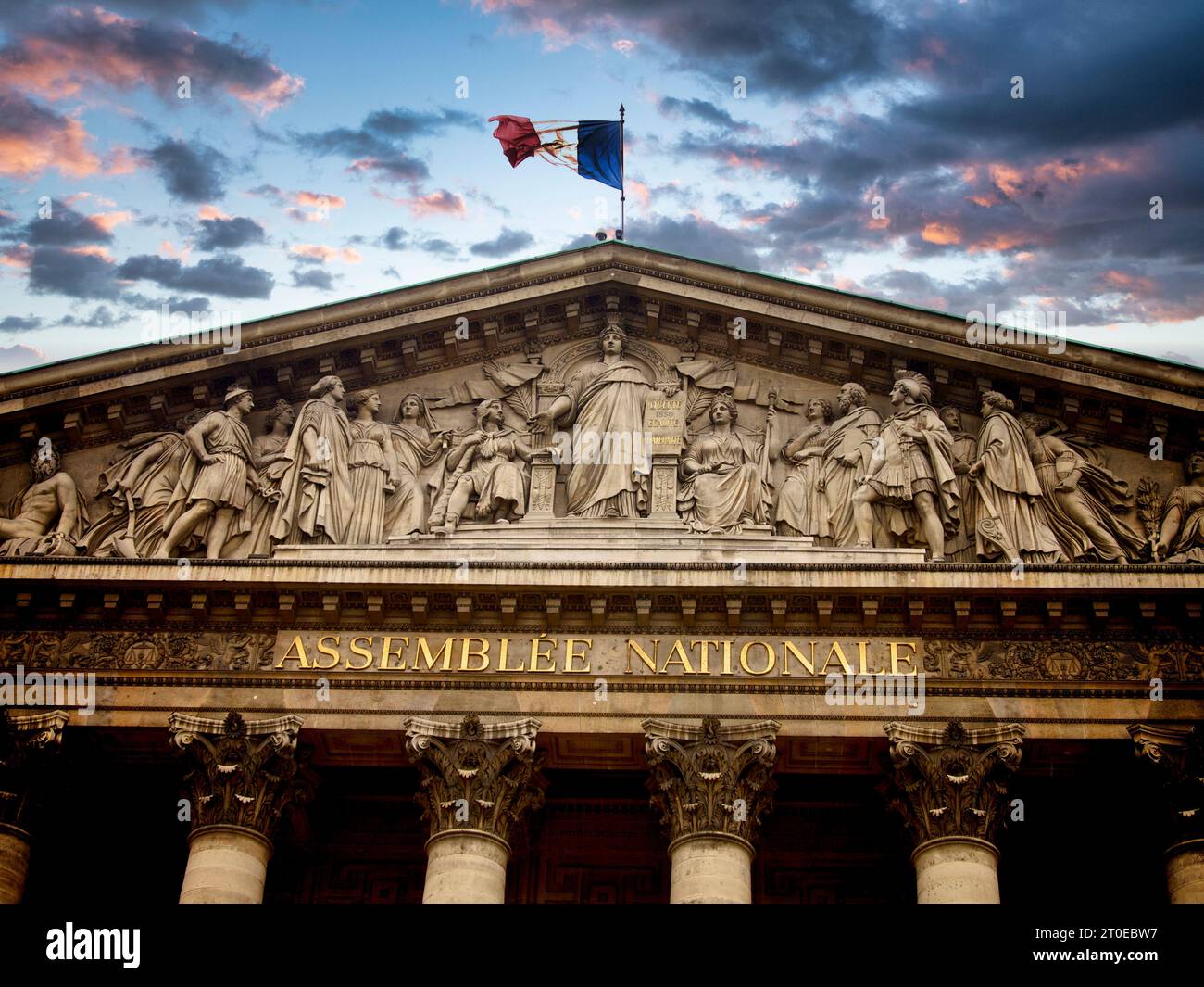 Palais Bourbon, Assemblea Nazionale, Parigi, Ile-de-France, Francia Foto Stock