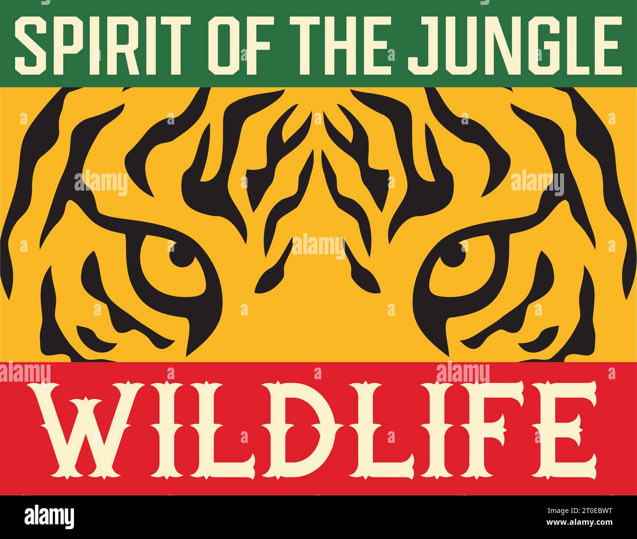 Spirito della giungla. Fauna selvatica. Design Tiger Eyes. Illustrazione vettoriale. Illustrazione Vettoriale