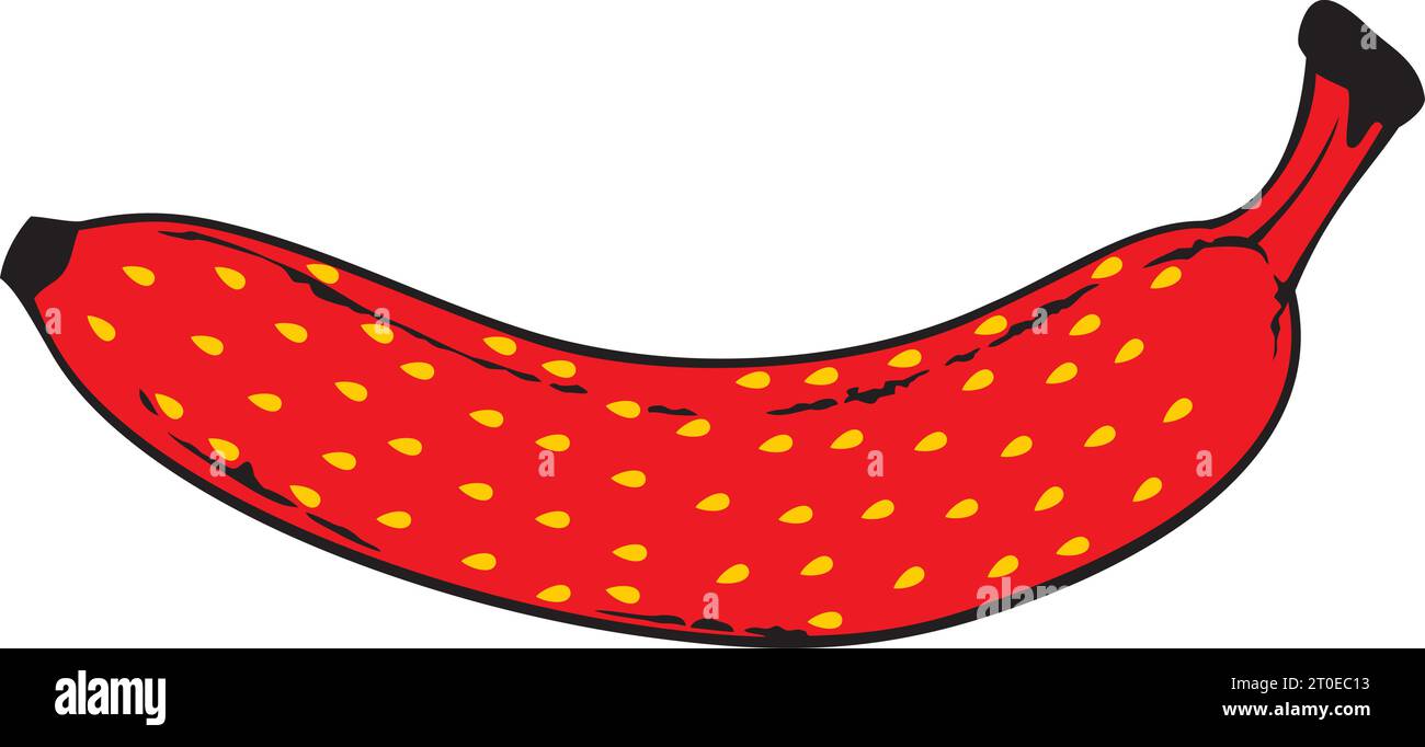 Banana Strawberry Color. Illustrazione vettoriale. Illustrazione Vettoriale