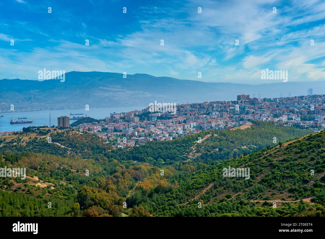 Vista sulla città di smirne, Turchia Foto Stock