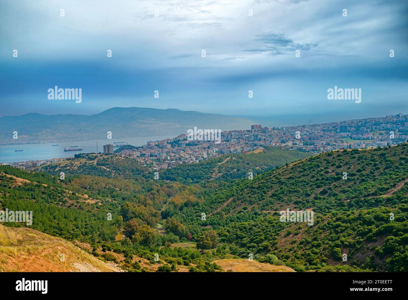 Vista sulla città di smirne, Turchia Foto Stock