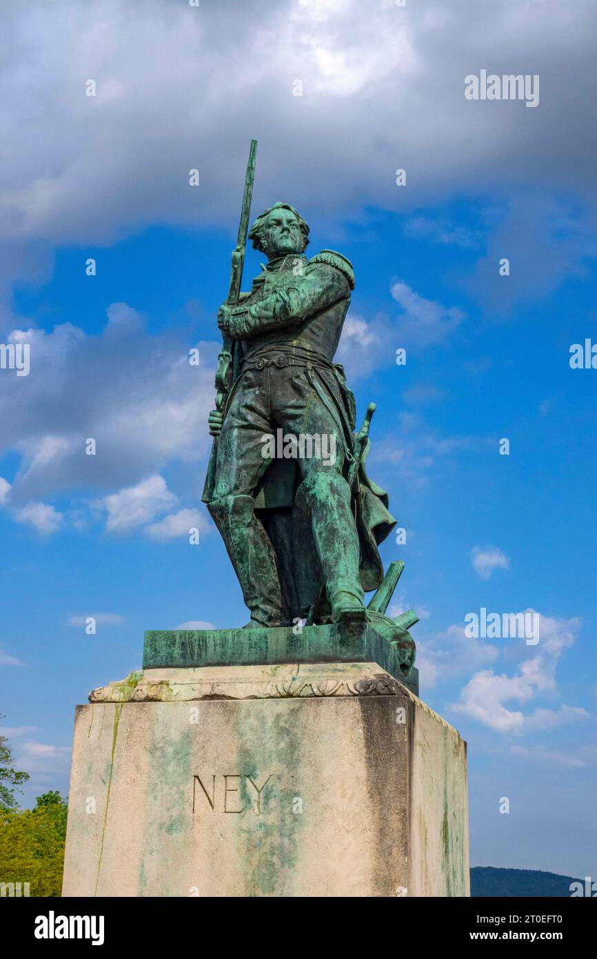 Statua del maresciallo Ney a Jardin de lÈsplanade, Metz, Valle della Mosella, Mosella, Mosella, Grand Est, Alsazia-Champagne-Ardenne-Lorena, Francia Foto Stock