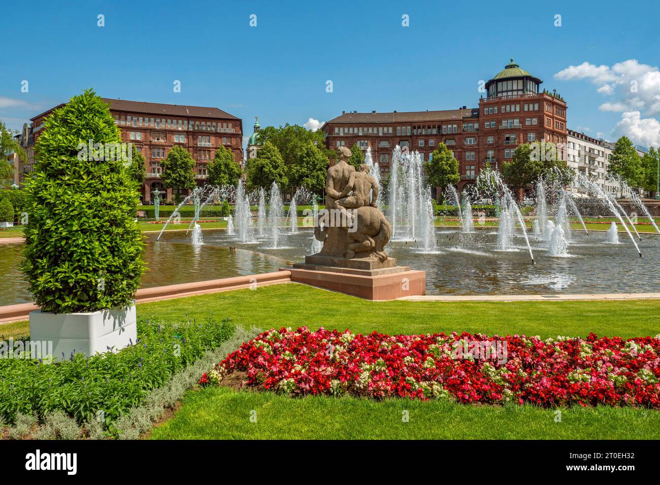 Friedrichsplatz, Mannheim, regione metropolitana del Reno-Neckar, Baden-Württemberg, Germania Foto Stock