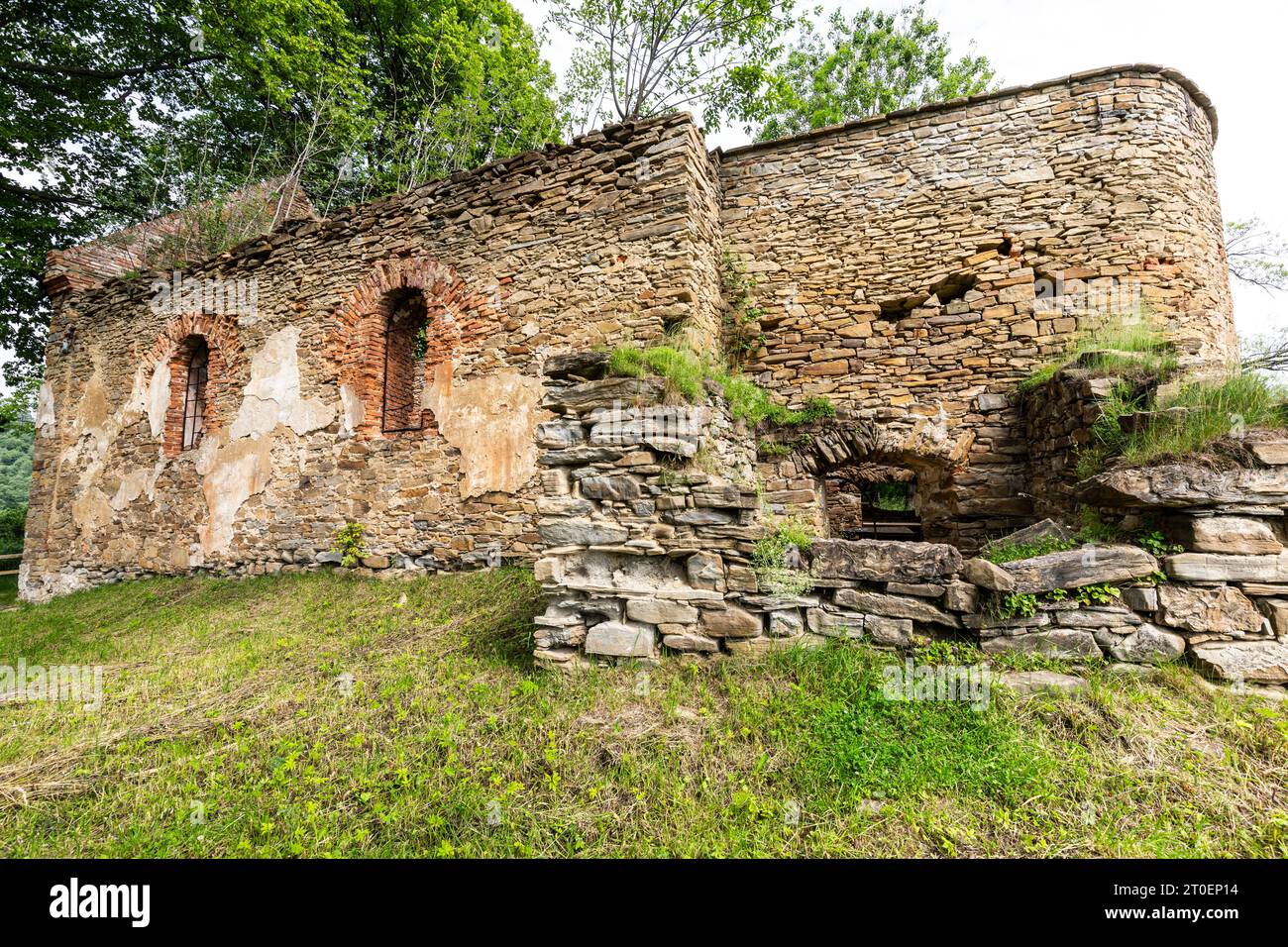 Europa, Polonia, voivodato di Podkarpackie, Monti Bieszczady, ex villaggio di Krywe Foto Stock