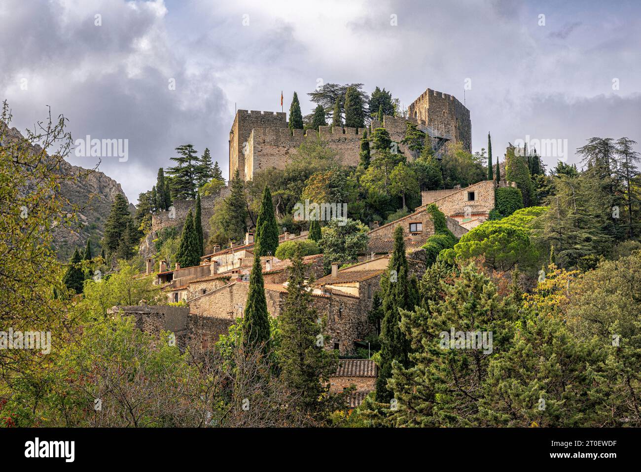 Castelnou, Occitania, Francia. Foto Stock