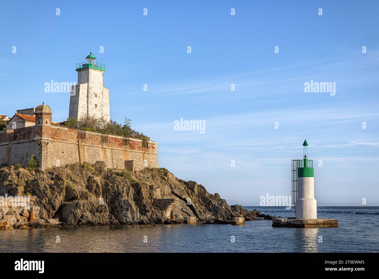 Entrata del porto di Port-Vendres, Occitania, Francia. Foto Stock