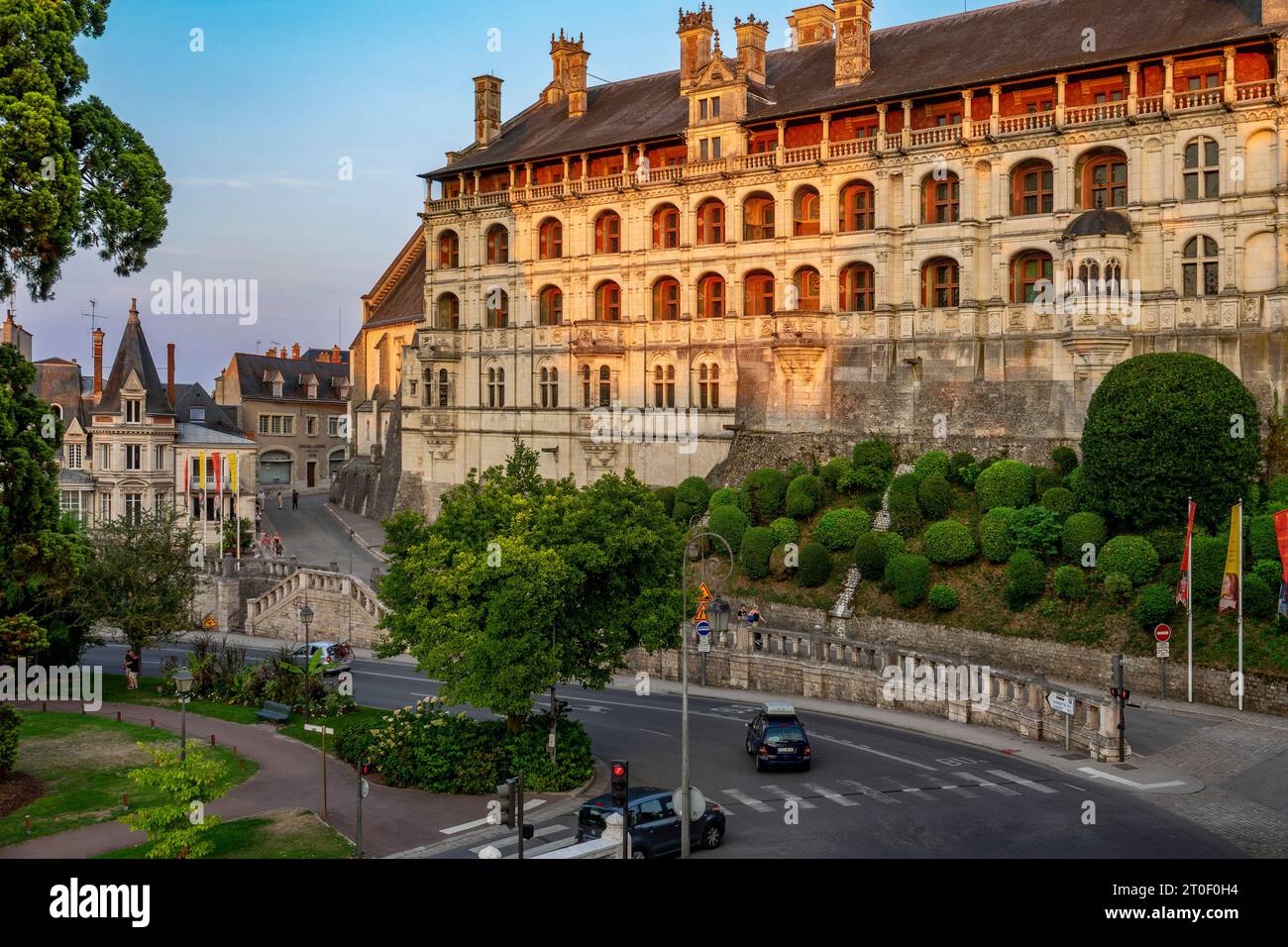 Castello di Blois, dal restauro alla fine del XIX secolo, il castello è utilizzato come museo. Oggi, il piano superiore dell'ala di Luigi XII ospita il Blois Art Museum, fondato nel 1850. Foto Stock