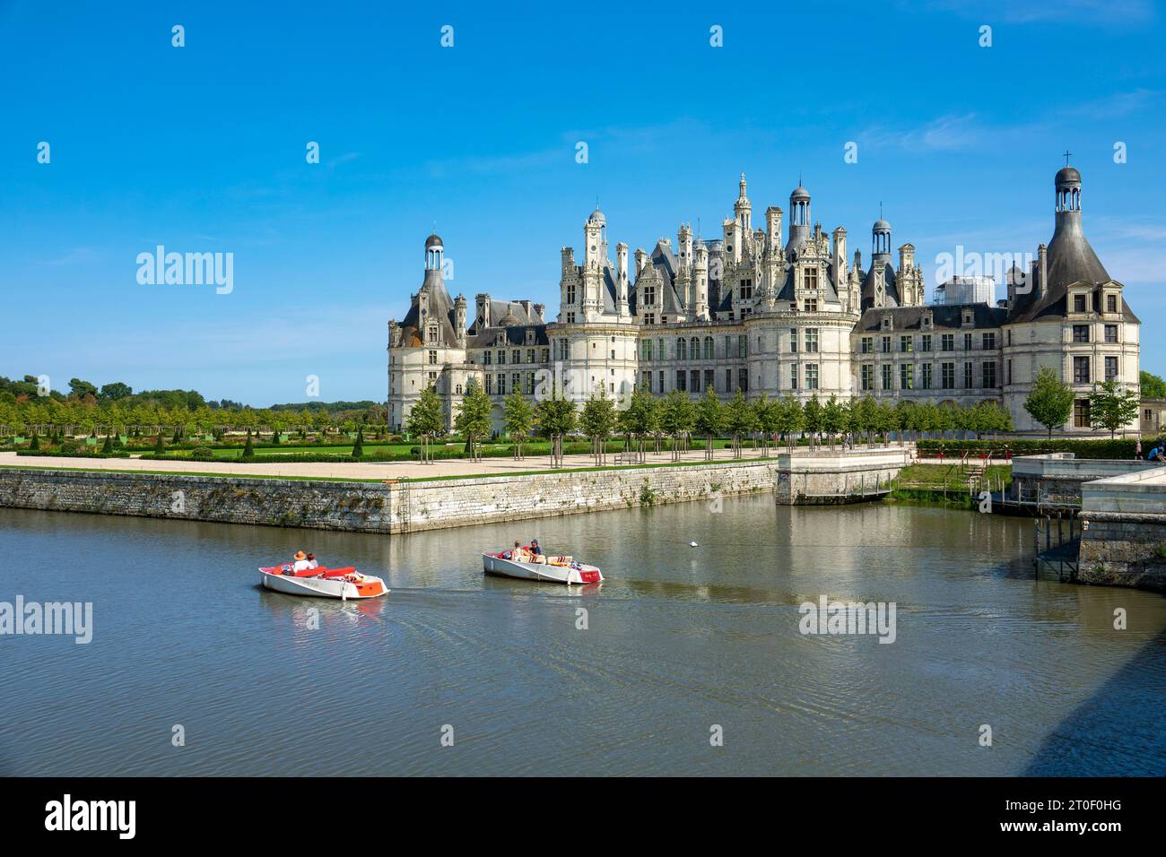 Il castello di Chambord è il più grande e magnifico dei castelli della Valle della Loira. Foto Stock