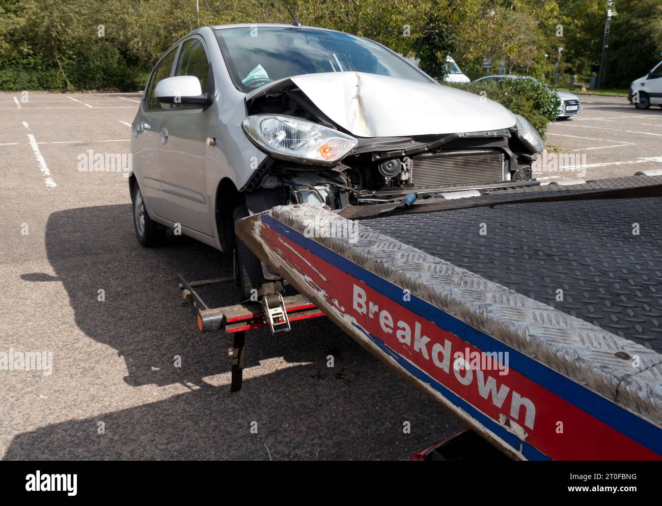Recupero in caso di incidente stradale Foto Stock