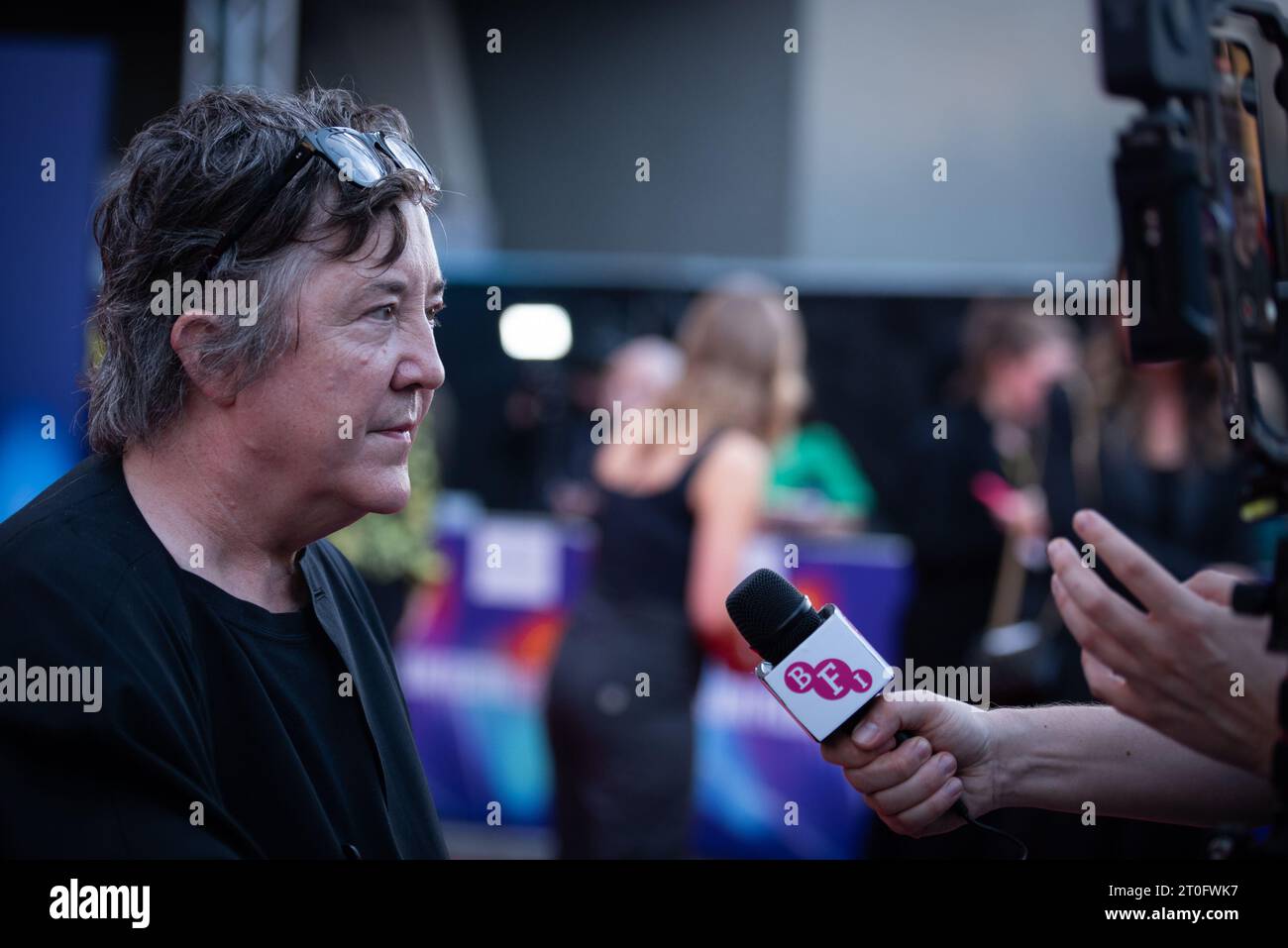 Londra, Regno Unito. 6 ottobre 2023. La produttrice Christine Vachon partecipa alla proiezione di headline Gala del 'maggio dicembre' durante il 67° BFI London Film Festival alla Royal Festival Hall. Credito: SOPA Images Limited/Alamy Live News Foto Stock