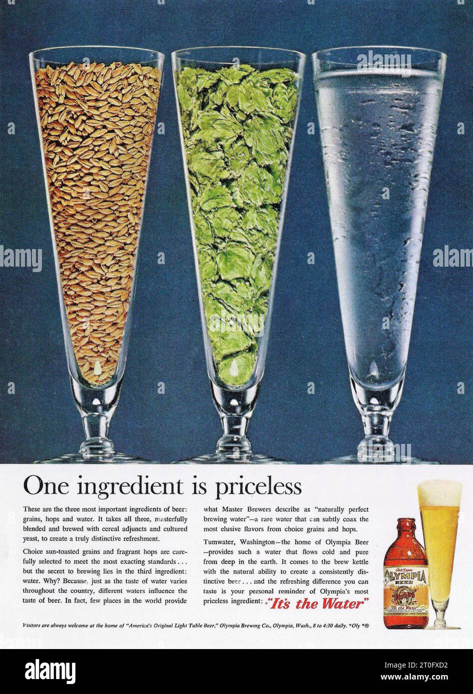 1961 Olympia Brewing Beer Ad Foto Stock