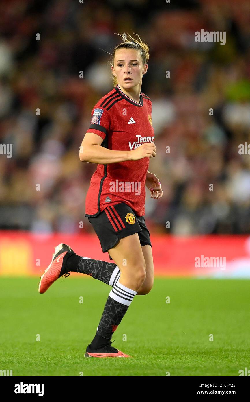 Leigh, Regno Unito. 6 ottobre 2023. Ella Toone del Manchester United Women durante il Barclays fa Women's Super League match al Leigh Sports Village, Leigh. Il credito fotografico dovrebbe leggere: Ben Roberts/Sportimage Credit: Sportimage Ltd/Alamy Live News Foto Stock