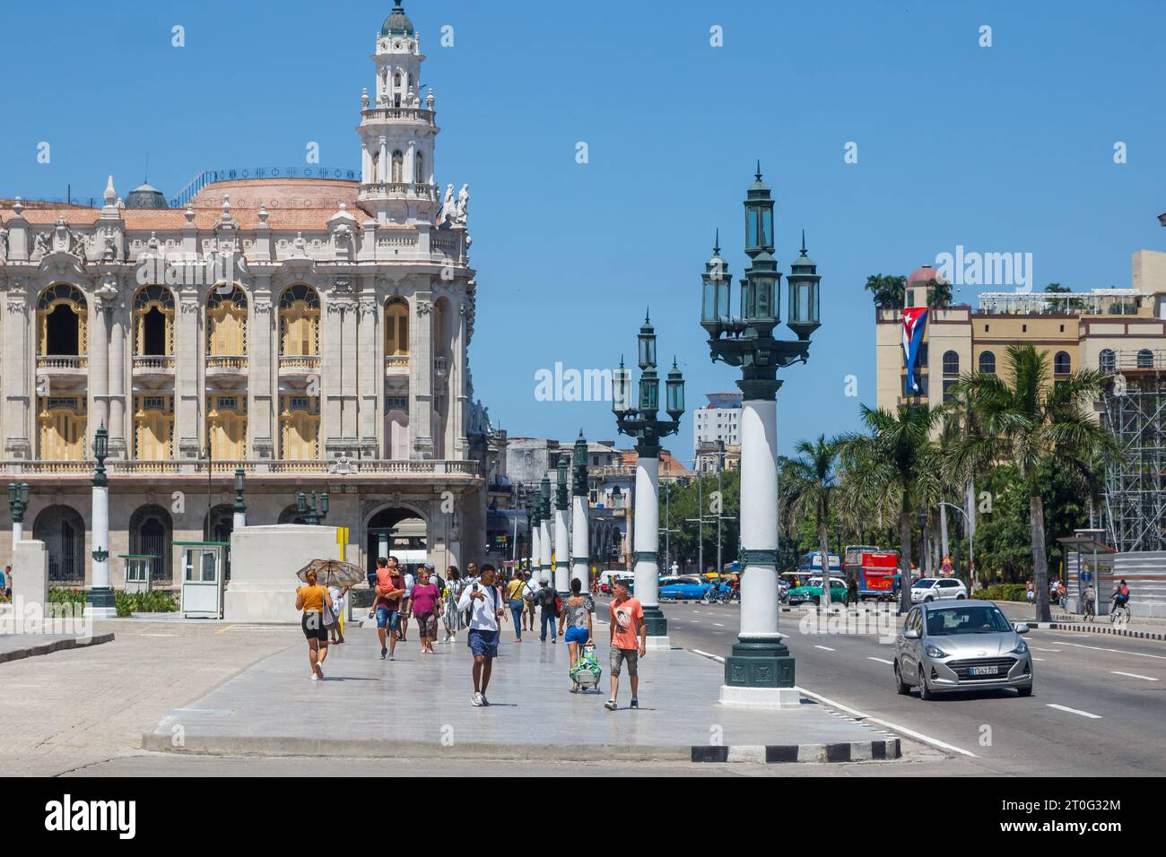 Architettura esterna del Teatro Nazionale Alicia Alonso, l'Avana, Cuba Foto Stock