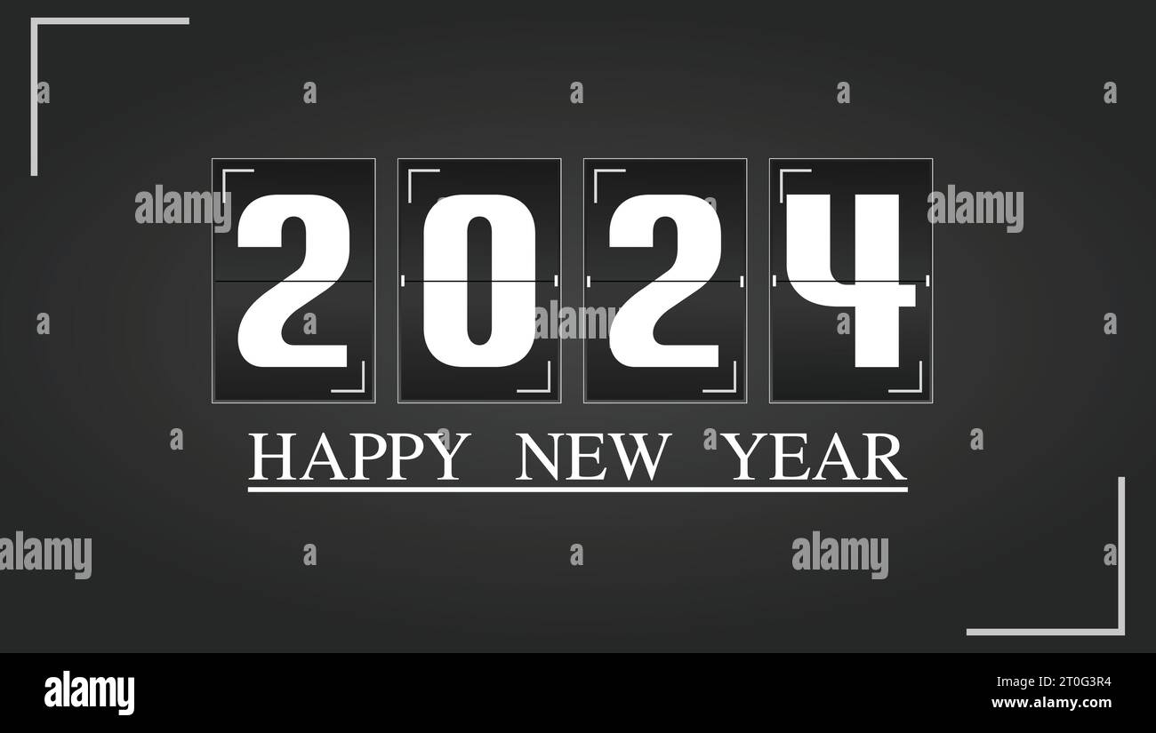 Banner Di Capodanno 2024 - Striscione 'Happy New Year' 180x110 Cm, Tessuto Poliestere, Con Corda, Per Decorazioni Feste