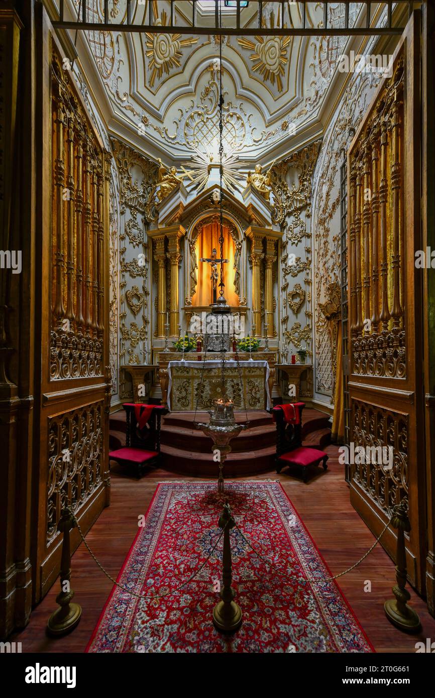 San Miguel, Portogallo - 3 luglio 2022: St Chiesa di Sebastiano (Igreja Matriz de São Sebastião) a Ponta Delgada a São Miguel, Azzorre, Portogallo. Foto Stock