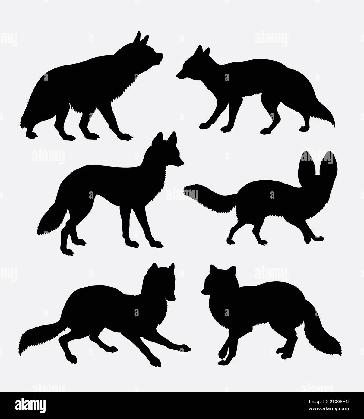fox wild animal silhouette Illustrazione Vettoriale