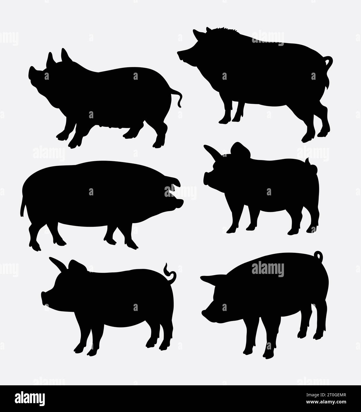 sagoma in posa per animali da maiale Illustrazione Vettoriale