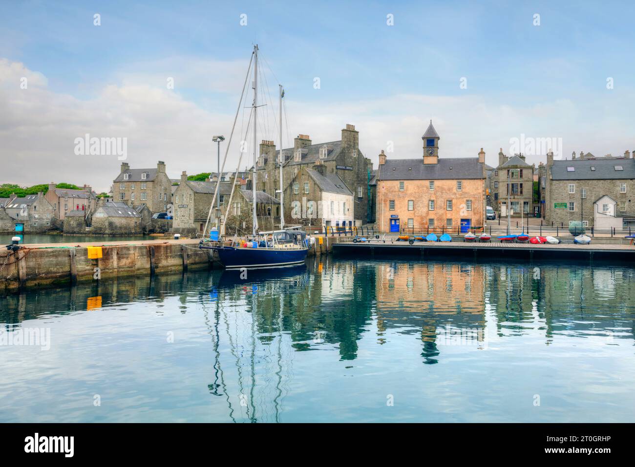 Lerwick Old Town è stata la location di diverse scene cinematografiche con Jimmy Perez per la serie televisiva Shetlands. Foto Stock