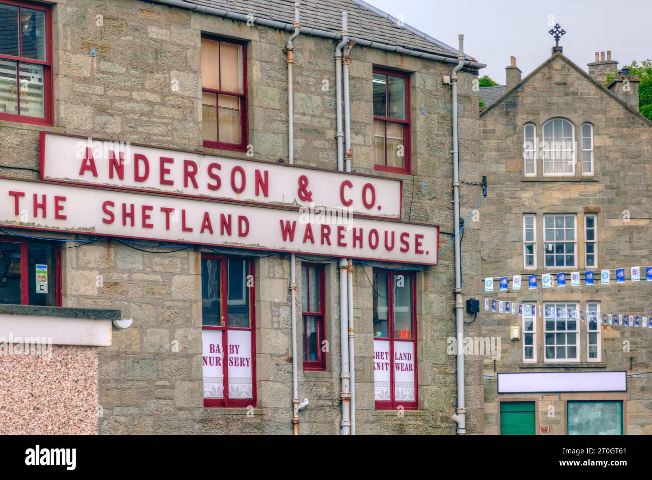 Lerwick Old Town è stata la location di diverse scene cinematografiche con Jimmy Perez per la serie televisiva Shetlands. Foto Stock
